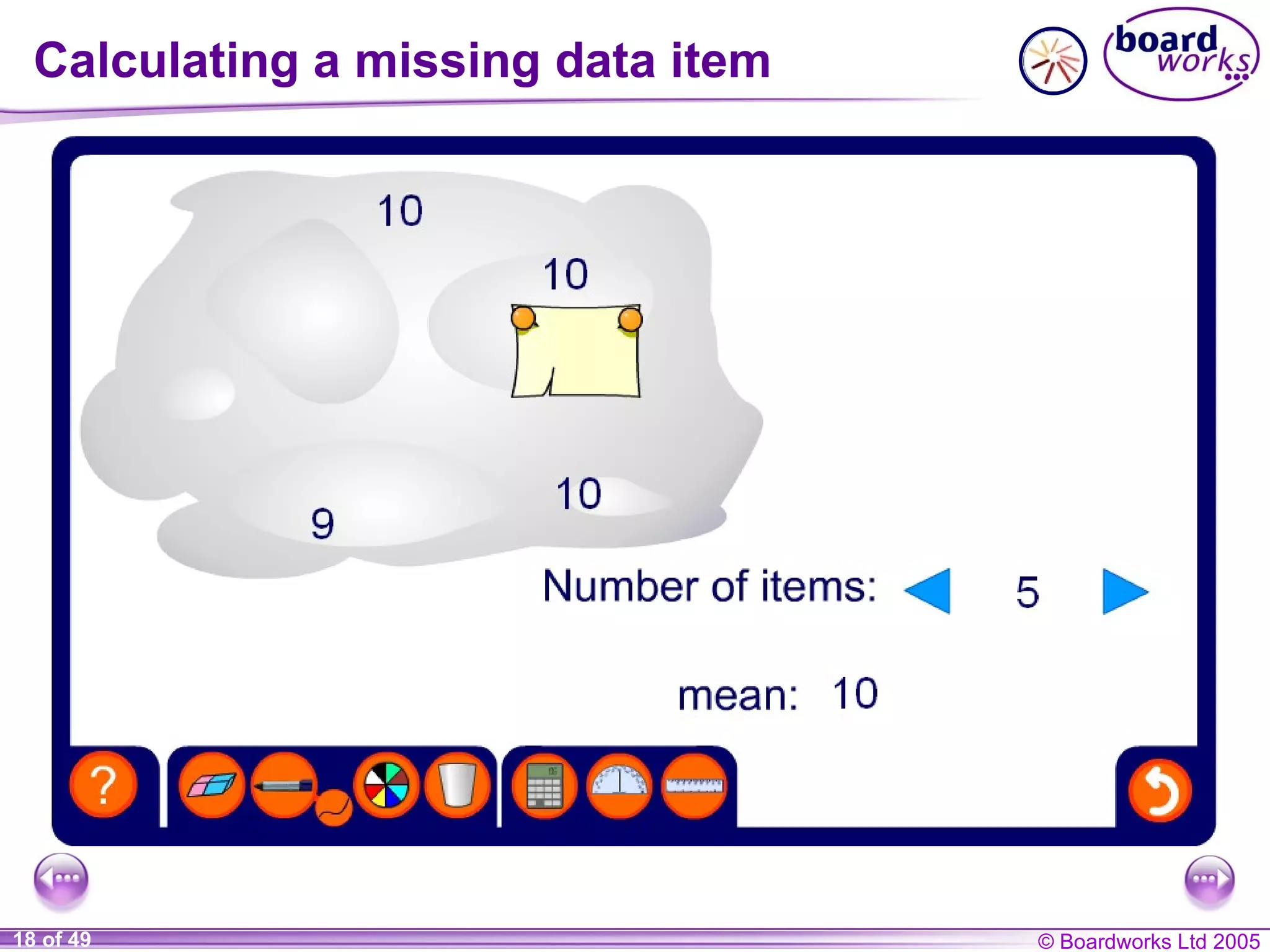 Calculating a missing data item 