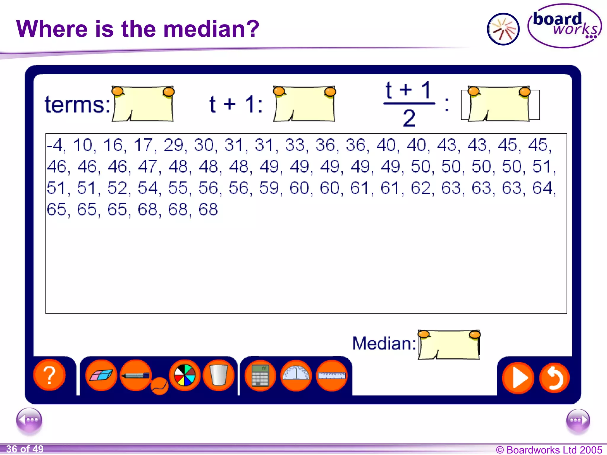 Where is the median? 