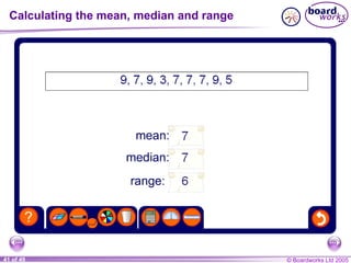 Calculating the mean, median and range 