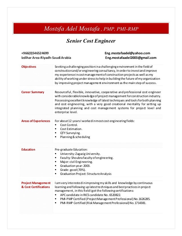 Senior Cost Engineer CV1