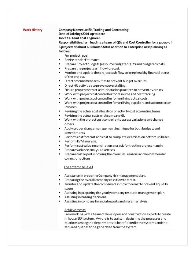 Senior Cost Engineer CV1