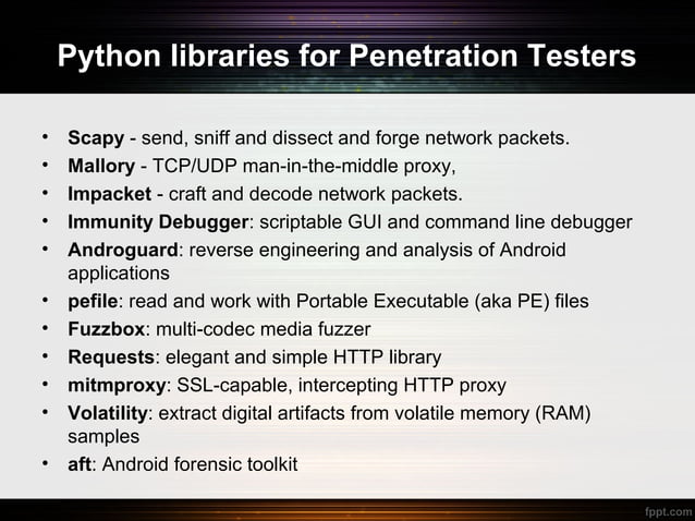 Python for pentesters | PPT