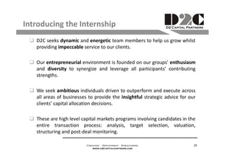 D2 Capital Partners Capital Markets Internship D2 Capital Partners Capital Markets Internship
