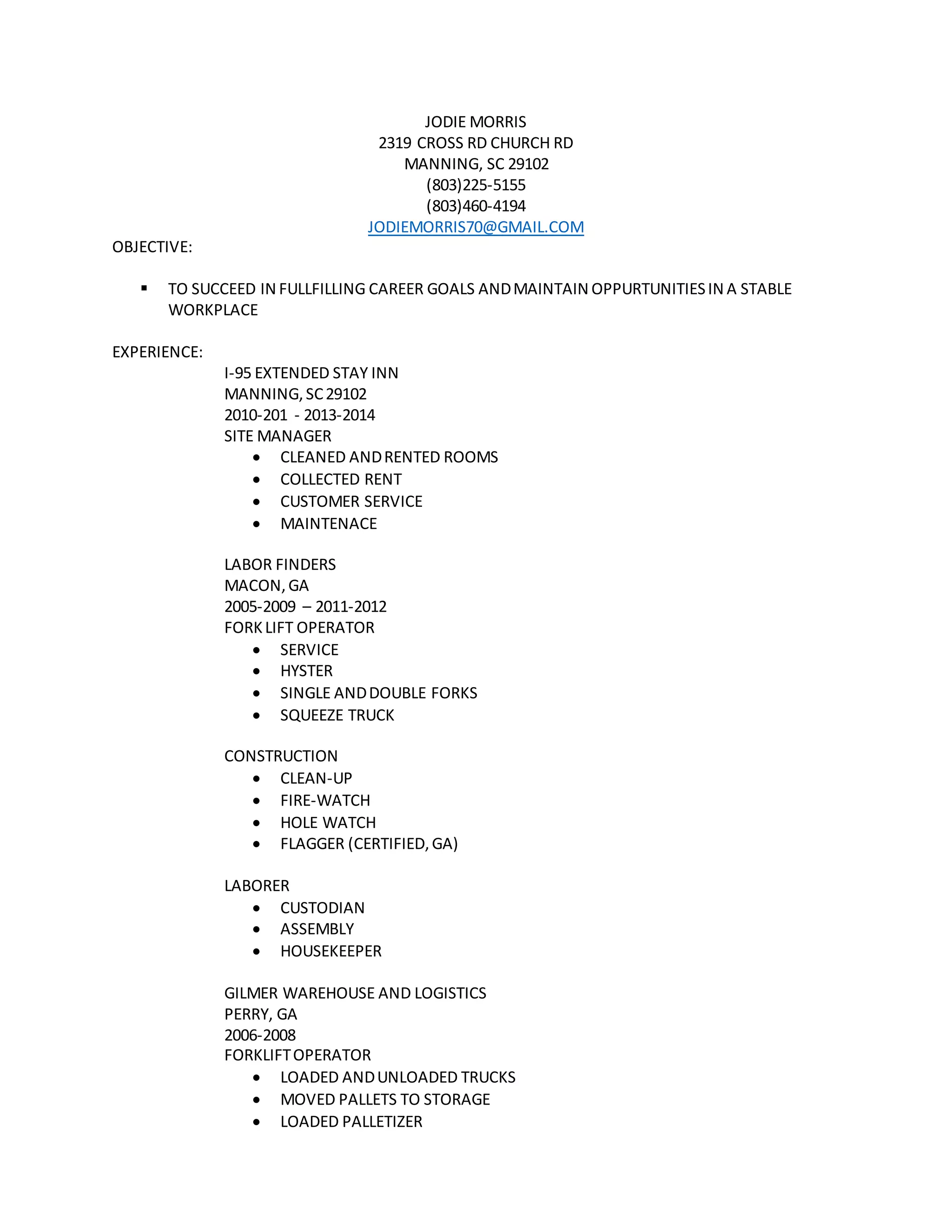 JODIES RESUME PDF JODIES RESUME PDF