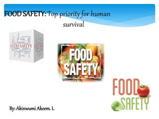 FOOD SAFETY: Top priority for human
survival
By: Akinwumi Akeem. L
 