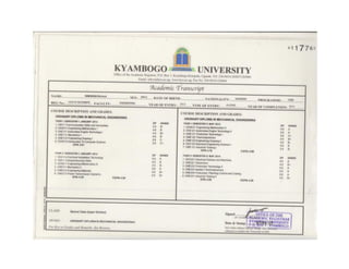 Academic Transcript Kyambogo University