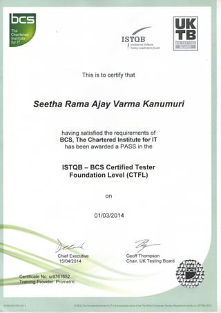 Testing Certification(1)