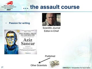 … the assault course
27
• Passion for writing
Scientific Journal
Editor-in-Chief
Published
Other Scientists
 