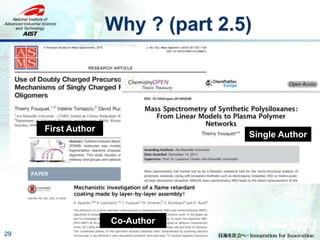 Why ? (part 2.5)
29
Single Author
First Author
Co-Author
 