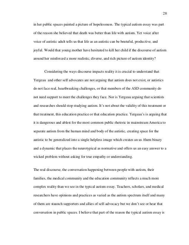 essay about autism