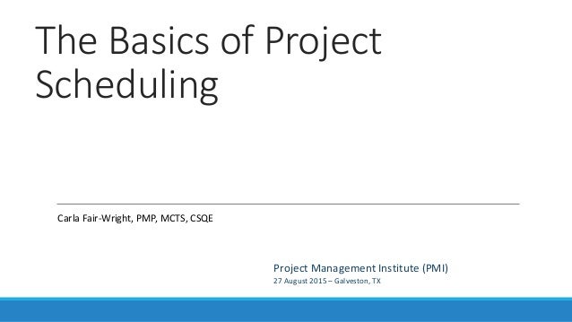 project scheduling project scheduling