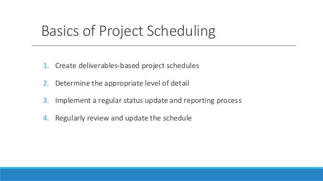 project scheduling project schedule