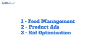 1 - Feed Management
2 - Product Ads
3 - Bid Optimization
 