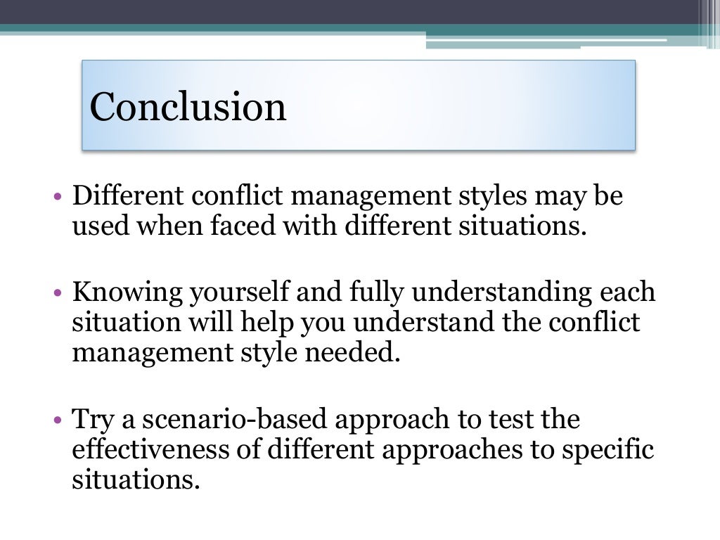 The Five conflict Handling modes
