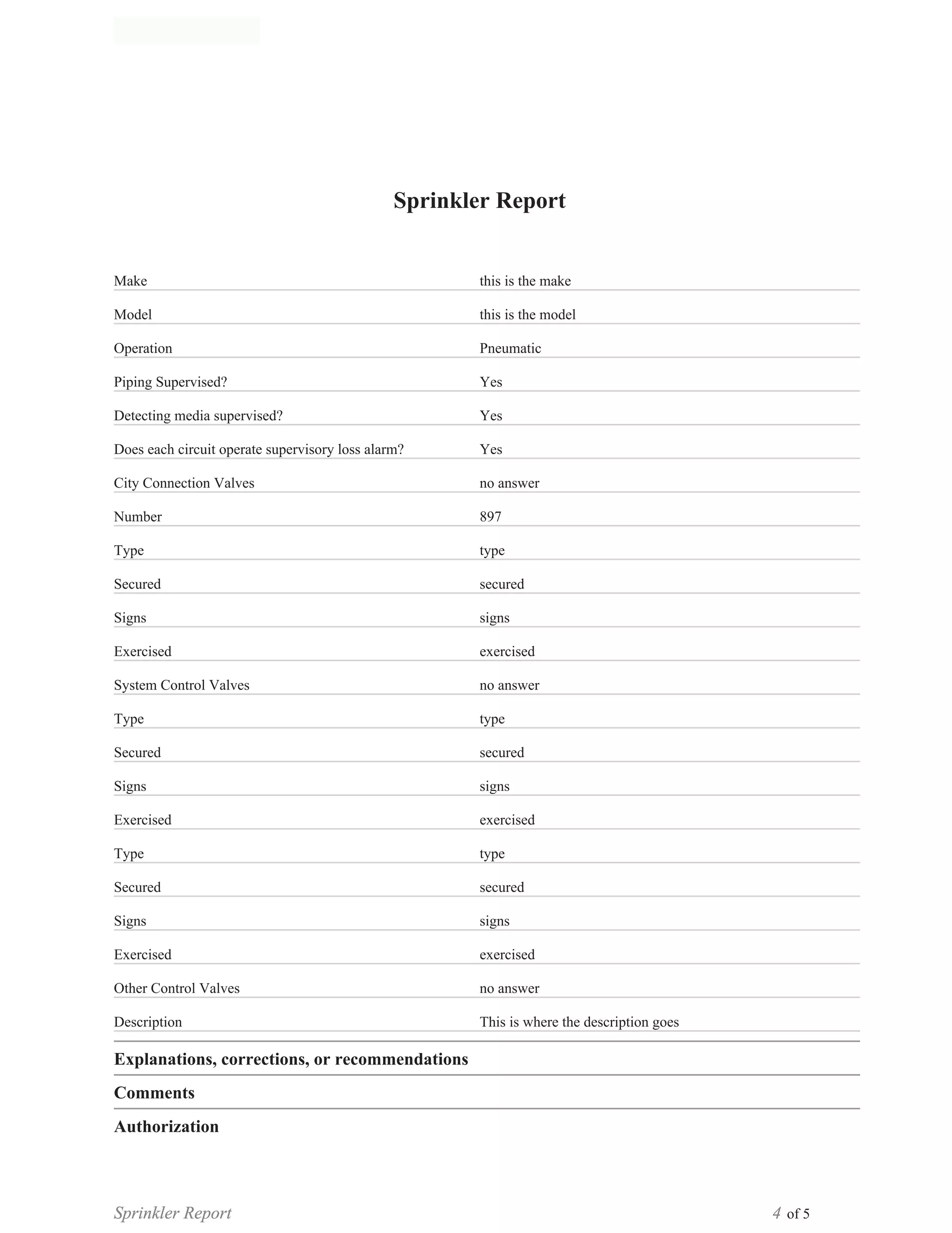 Sprinkler Report Pdf