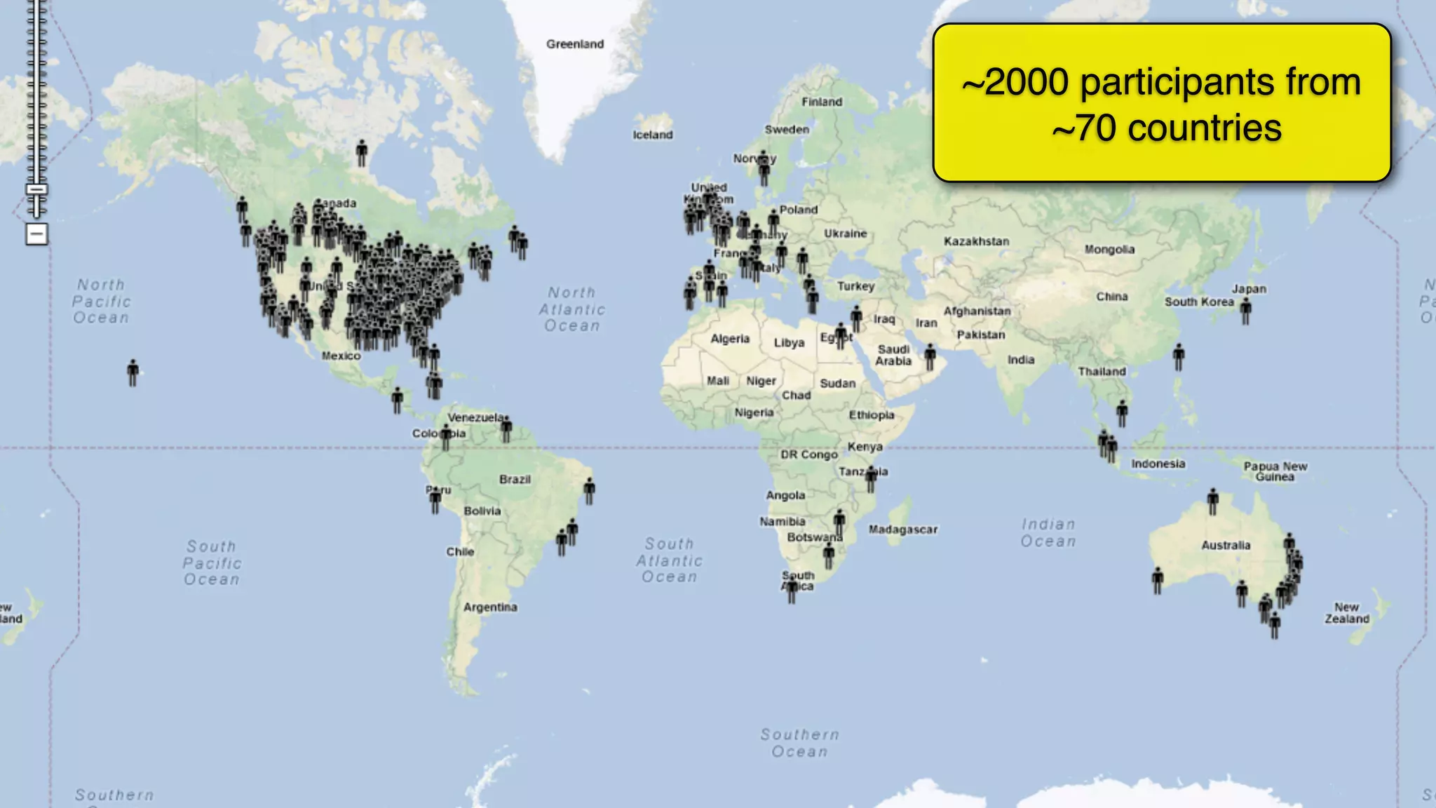 ~2000 participants from
~70 countries
 