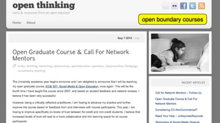 open boundary courses
 