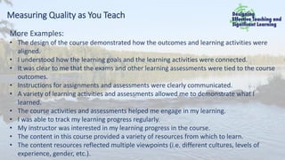Quality Lessons Example Assessing the Quality of Your Course | PDF