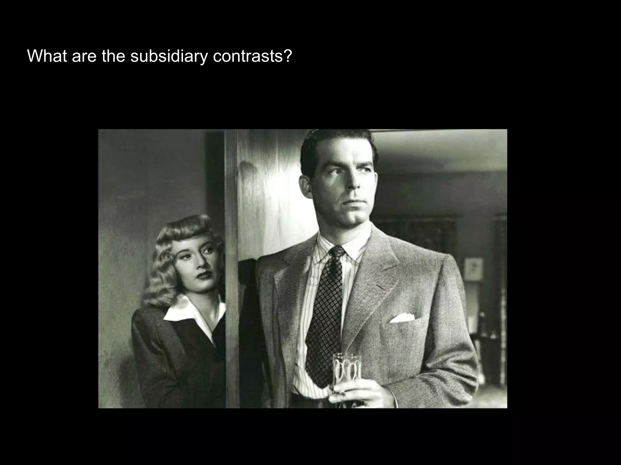 What are the subsidiary contrasts?
 