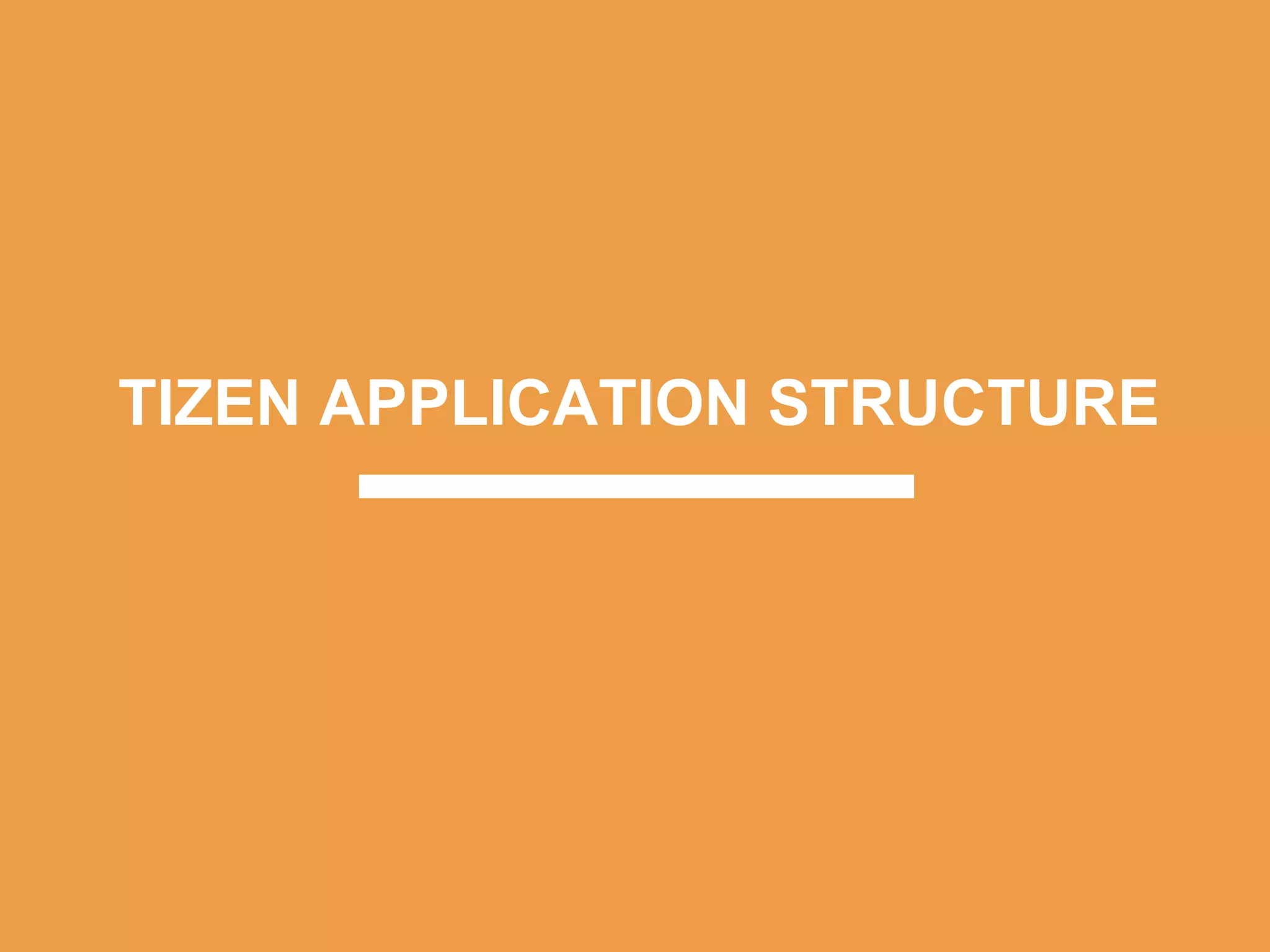 TIZEN APPLICATION STRUCTURE
 