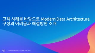 © 2023, Amazon Web Services, Inc. or its affiliates. All rights reserved.
© 2023, Amazon Web Services, Inc. or its affiliates. All rights reserved.
Modern Data Architecture
 