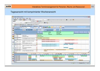 Interaktives Terminmanagement für Personen, Räume und Ressourcen   11

Tagesansicht mit komprimierter Wochenansicht
 
