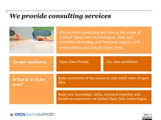 Open Data Support - Service Description