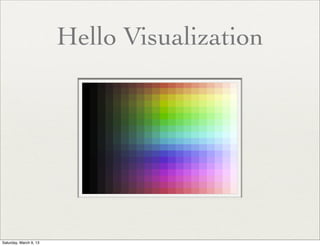 Hello Visualization




Saturday, March 9, 13
 