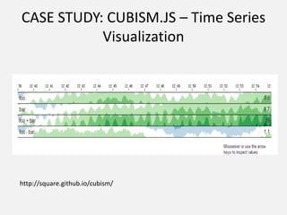 CASE STUDY: CUBISM.JS – Time Series
Visualization
http://square.github.io/cubism/
 
