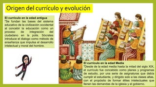 Origen del currículo y evolución
El currículo en la edad antigua
"Se fundan las bases del sistema
educativo de la civiliza...