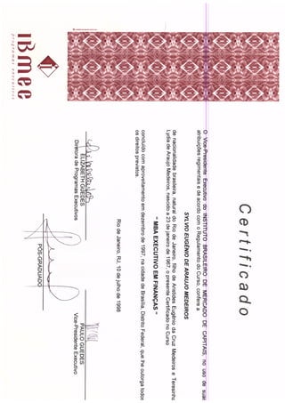 Certificado Pós IBMEC