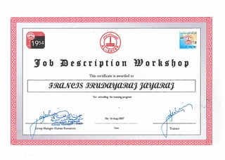 Job Description Workshop_Certificate