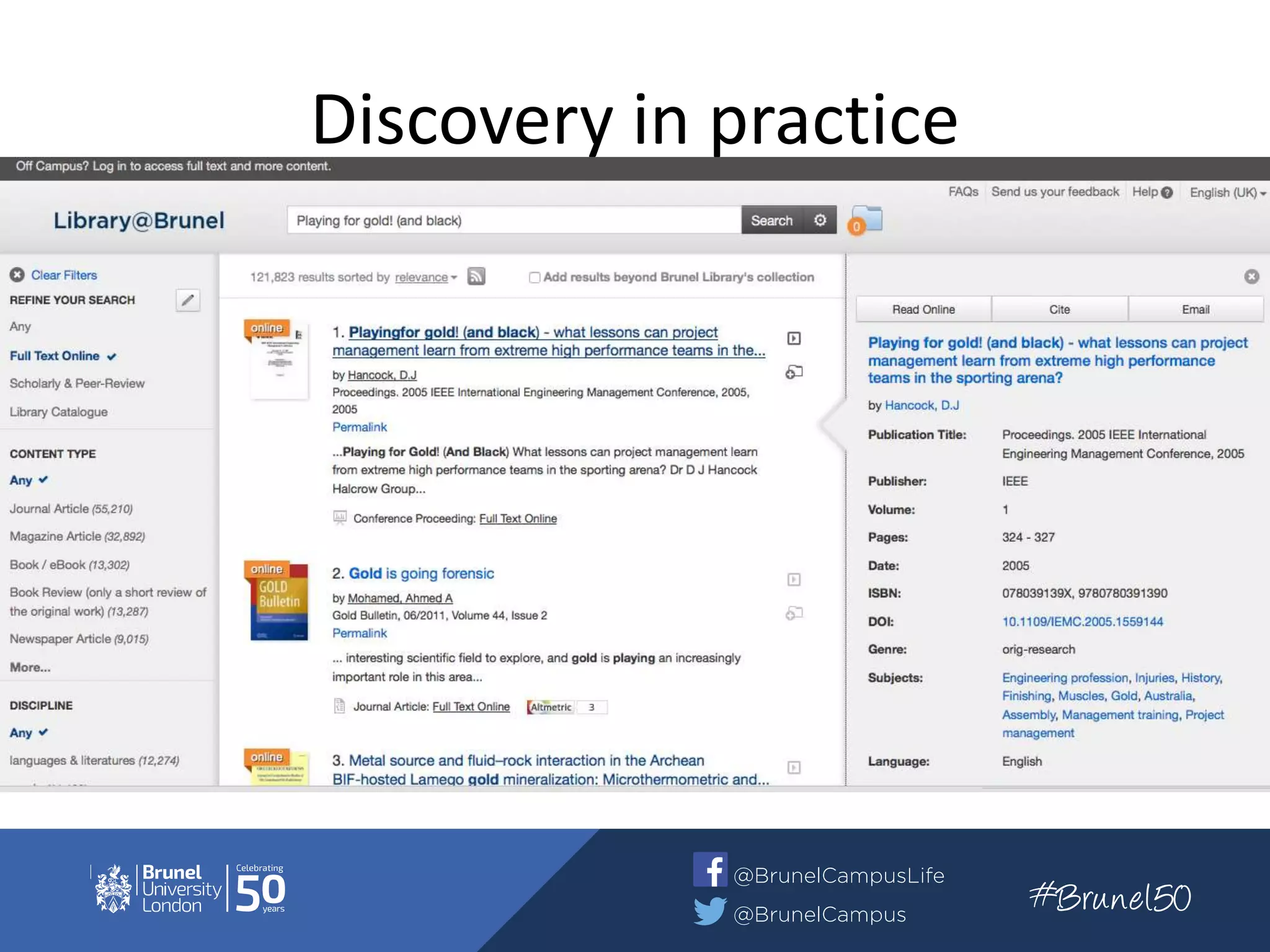 Discovery in practice
 