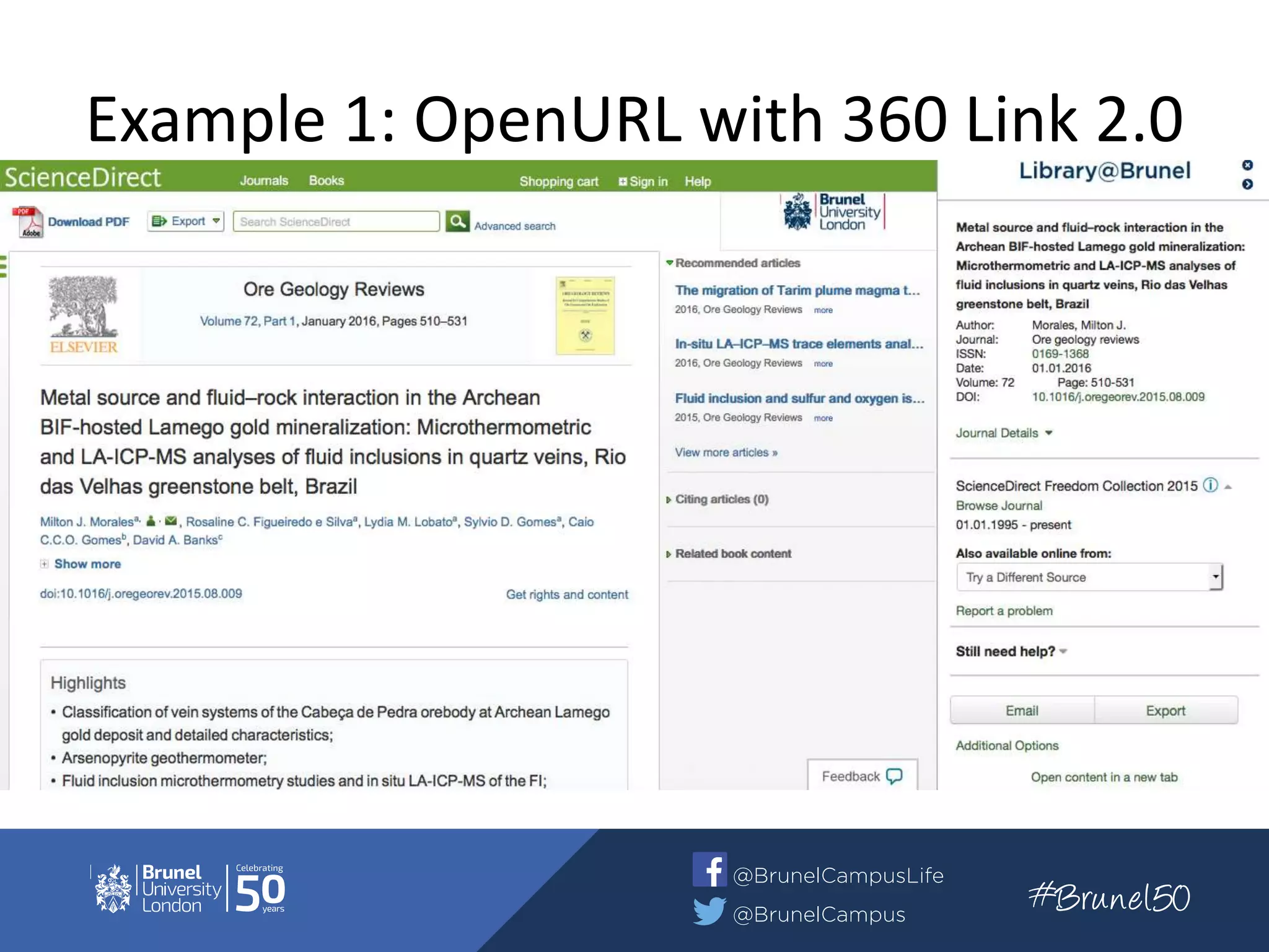 Example 1: OpenURL with 360 Link 2.0
 