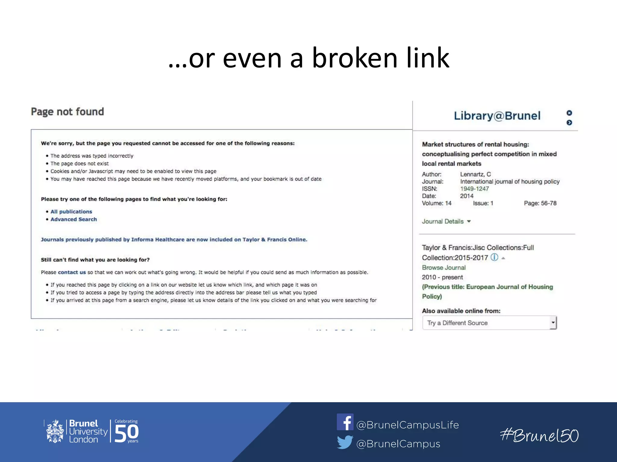 …or even a broken link
 