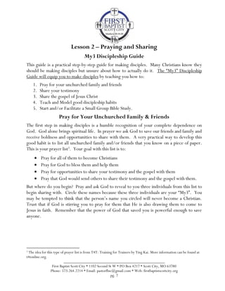 My3 Discipleship Training Guide | PDF