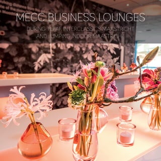 MECC Business Lounges
during TEFAF, InterClassics Maastricht
and Jumping Indoor Maastricht
 