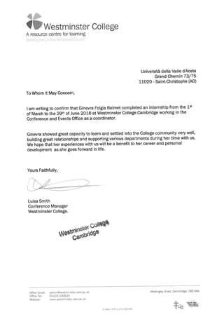 Reference Letter WM College