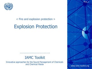TRP 2
Explosion Protection
IAMC Toolkit
Innovative Approaches for the Sound
Management of Chemicals and Chemical Waste
 
