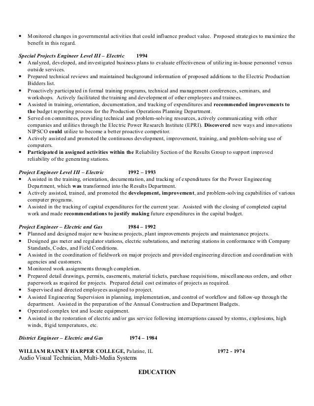 addendum to resumes