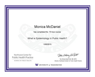 Public health certificate