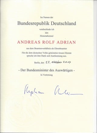Certificate Bundesregierung Neu