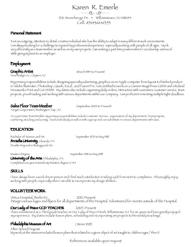 Karen R Emerle Resume