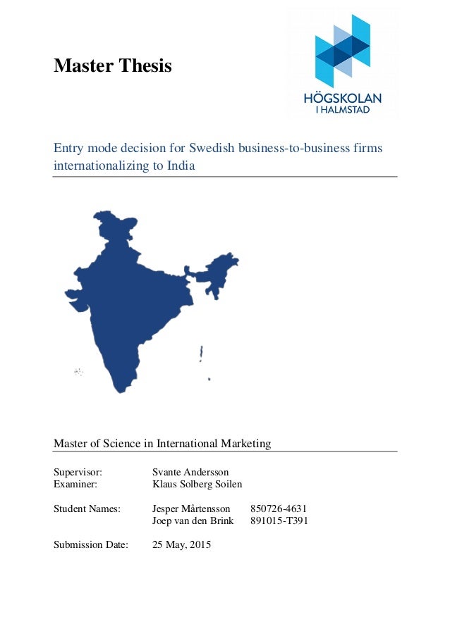 Dissertation international business