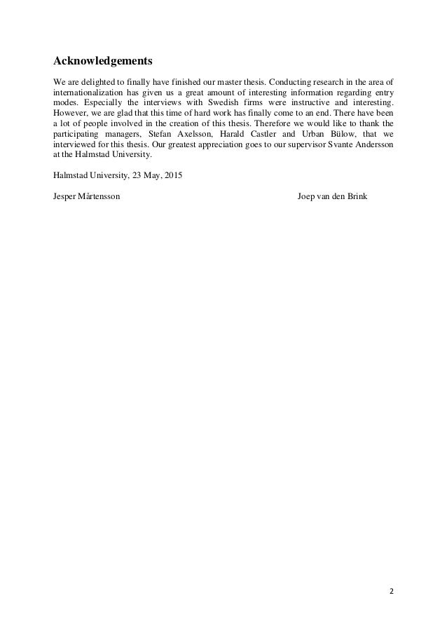Master thesis in international development