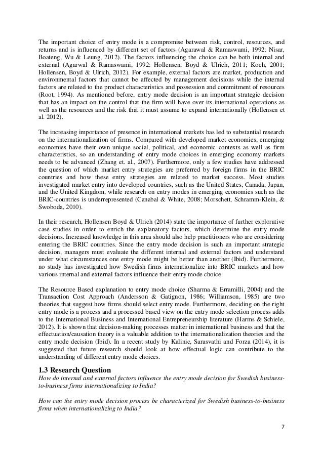 Master thesis international marketing