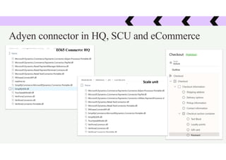 Adyen connector in HQ, SCU and eCommerce
D365 Commerce HQ
Scale unit
 