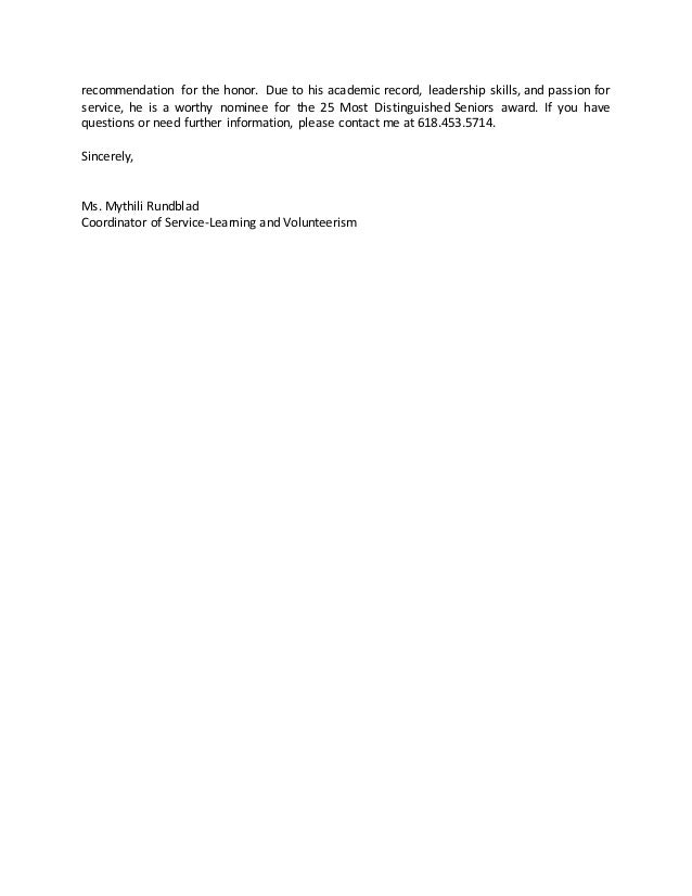 nomination letter for coworker