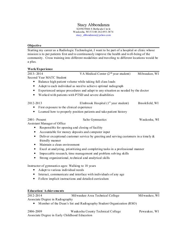 resume rad job