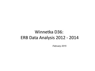 Winnetka D36:
ERB Data Analysis 2012 - 2014
February 2015
 